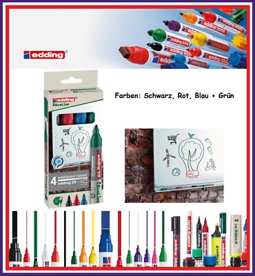 4er Multipack Edding 4-28-4 e-28/4 Whiteboardmarker Set Blau, Grün, Rot, Schwarz