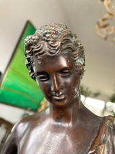 Schöne alte mythologische Bronze Figur Bacchus Akt Narziss 37 cm