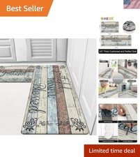 Anti Fatigue Kitchen Mat Set of 2 Non Slip Cushioned Kitchen Mats for Floor W...