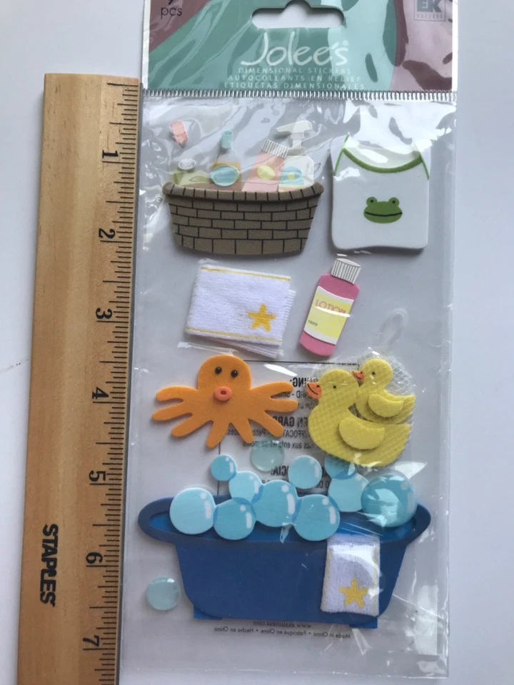 Jolee's Difícil de Encontrar Nuevo Bebé Espuma Baño Libro de Recortes Pegatinas Paquete Bañera Burbujas Nuevo de Lote Antiguo Foto 2 de 4