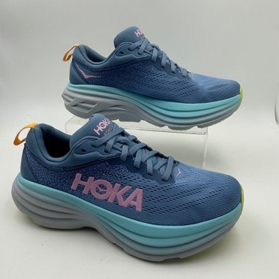 Hoka Bondi 8 Running Shoes Womens 7 Blue Pink 1127952 SSK Maximalist Gorpcore