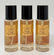 3 VICTORIA'S SECRET MANGO TEMPTATION FRAGRANCE MIST BODY SPRAY TRAVEL SIZE 2.5OZ