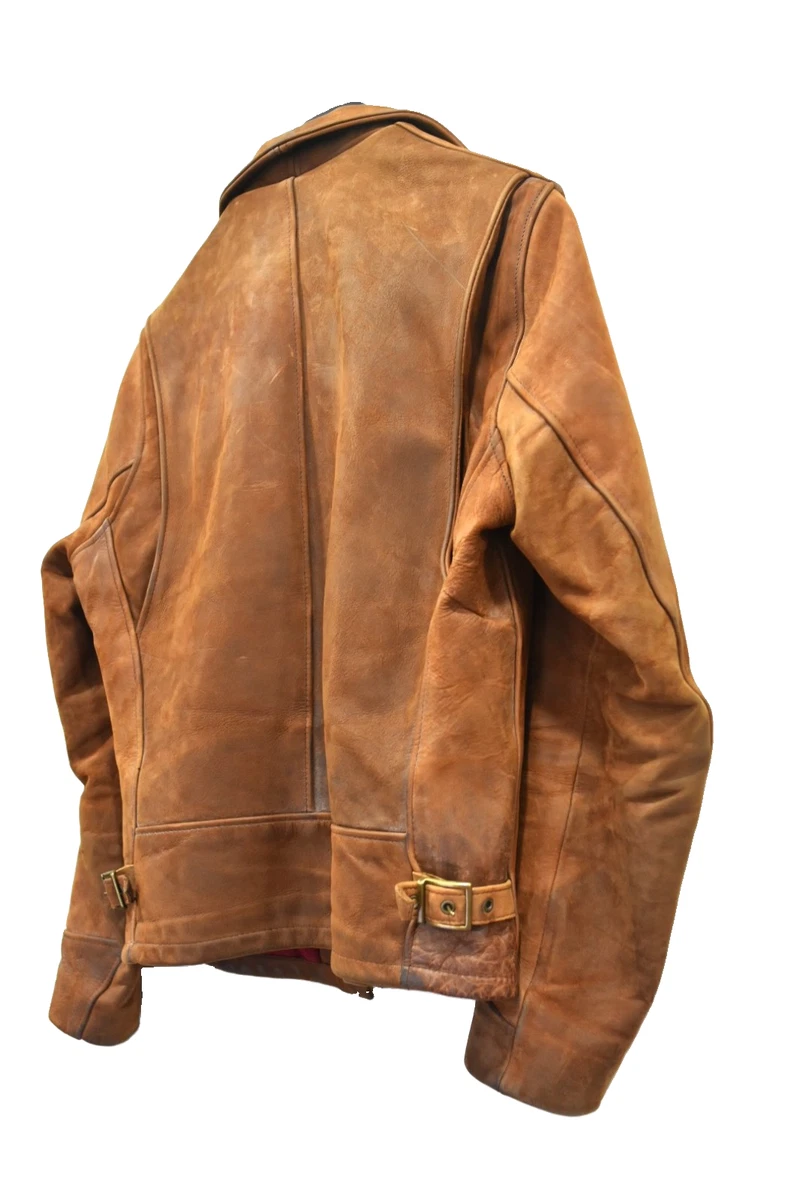 Schott P673 "Storm" Heavyweight Oiled Nubuck Delivery Jacket, Medium