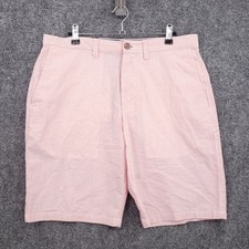 NEW Banana Republic Aiden Slim Fit Chino Shorts Mens 32 Pink Striped Flat Front
