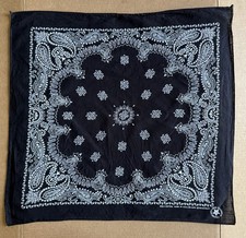 Vintage Wamcraft Black Bandana Paisly RN 14193 USA