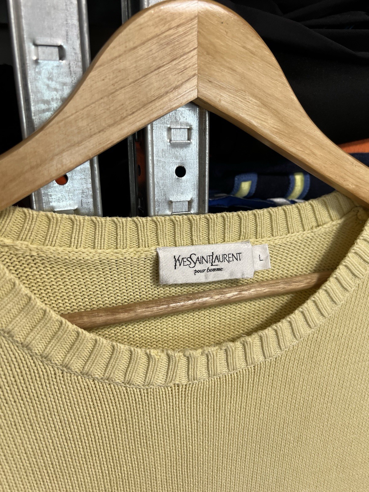 Yves Saint Laurent Maglione Pullover Maglione Cotone Maglia Girocollo Uomo Tg L YSL