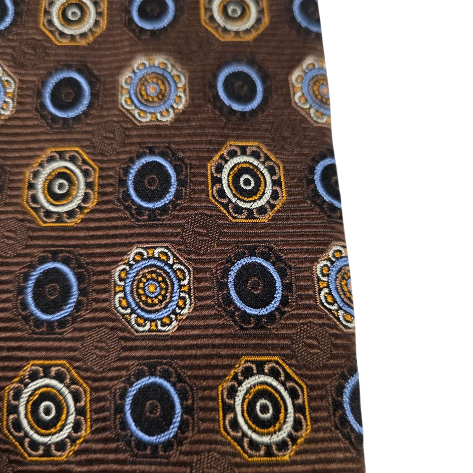 Corbata Jos A Bank Signature Collection para hombre 7 pliegues marrón floral bordada Foto 3 de 4