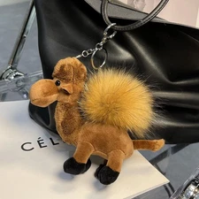 1PC Plush camel keychain, animal bag pendant, cute backpack keychain