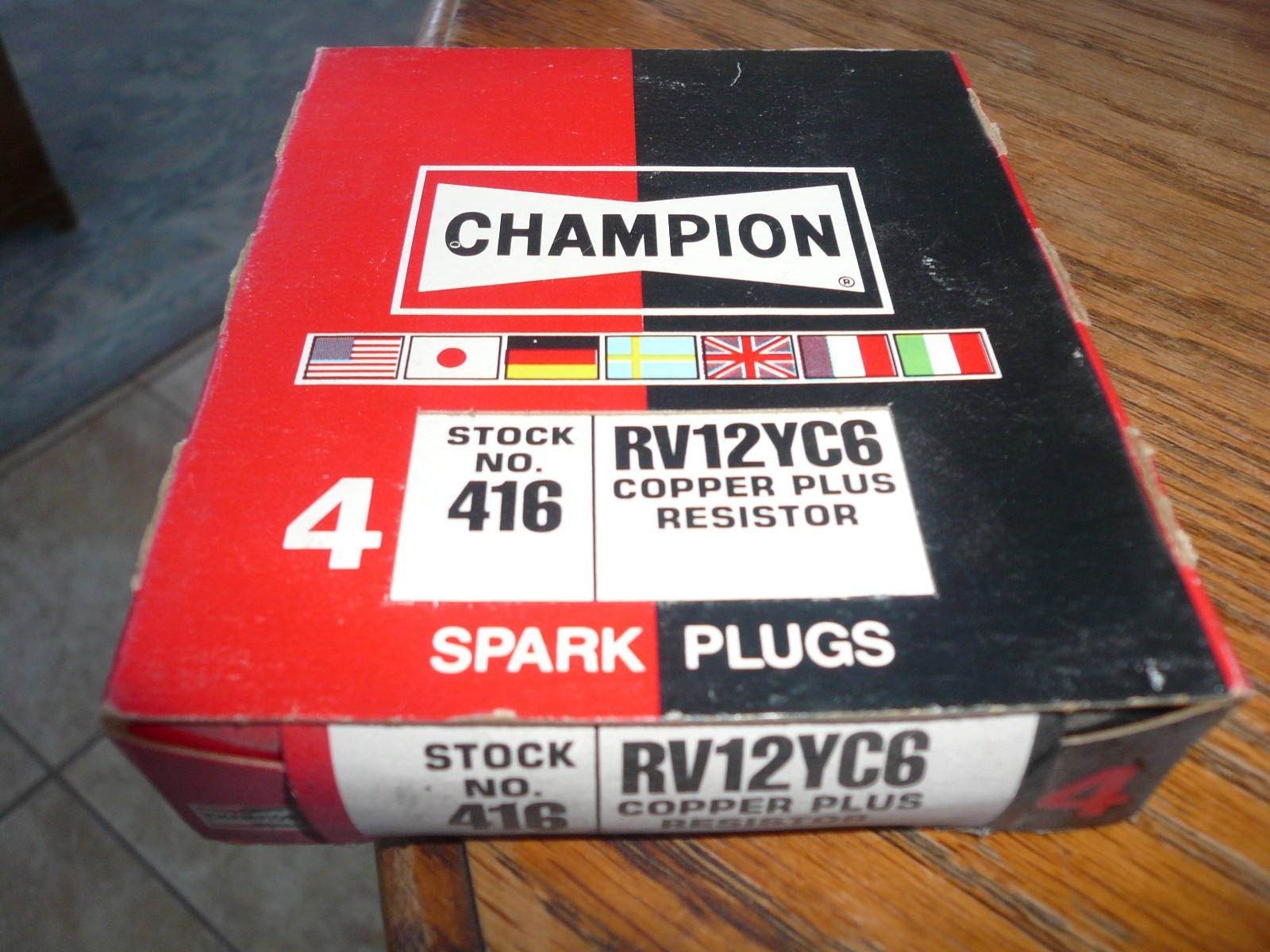 Lot of 4 OEM 416 RV12YC6 Champion Spark Plugs NOS - 2/1