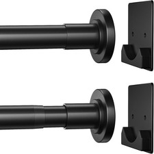 Matte Black Shower Curtain Rod,1 Inch Diameter Stainless Steel Adjustable Spring