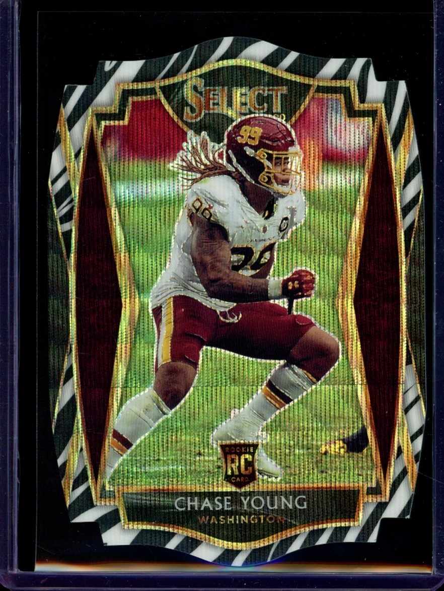 2020 Panini Select #164 Chase Young Zebra Prizm Die Cut SSP Rookie RC