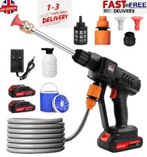 2 Battery Cordless Car High Pressure Washer Jet Water Wash Cleaner Gun Portable
