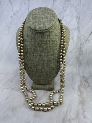 Circa 1950 Estate Miriam Haskell Grey Baroque Pearls 24' Dbl Strand Necklace