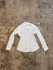 Bailey 44 White Snap Sleeve Button Up Fitted Shirt Made In USA Size Large
