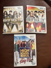 Wii Disney Sing It: Pop Hits, Party Hits and HS Musical all 3 Complete CIB