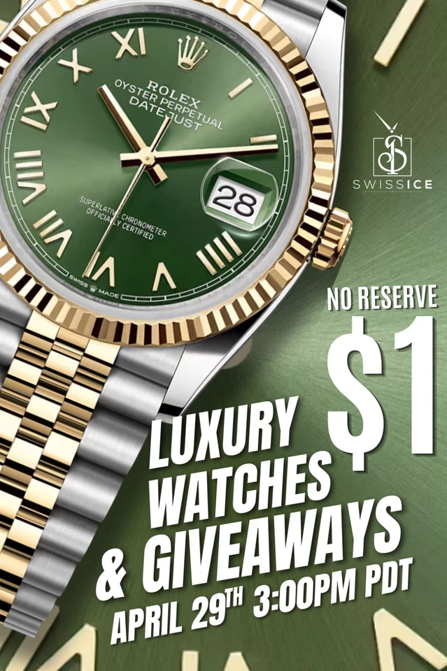 Join Now‼️ 💸 $1 LIVE WATCH AUCTION! 🔥 Rolex, Omega, Breitling NO RESERVE