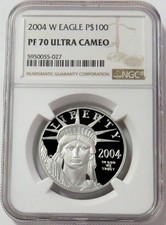 2004 W PLATINUM $100 AMERICAN EAGLE 1oz STATUE OF LIBERTY PCGS PF 70 ULTRA CAMEO 3675.00 per troy oz