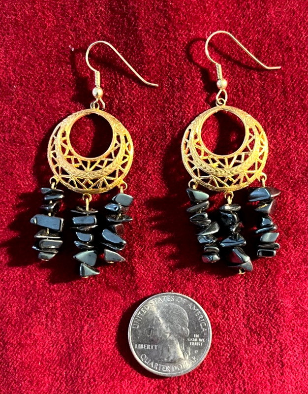 Genuine Hematite Dangle Earrings