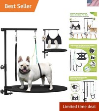35" Adjustable Dog Grooming Arm with Hammock No-Sit Holders for Small Pets