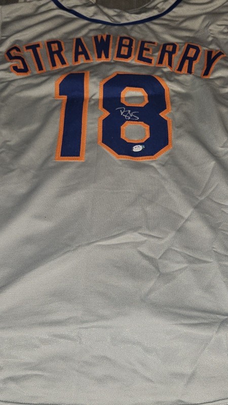 Darryl Strawberry Signed Autograph New York Mets Jersey W/PSA Authentication