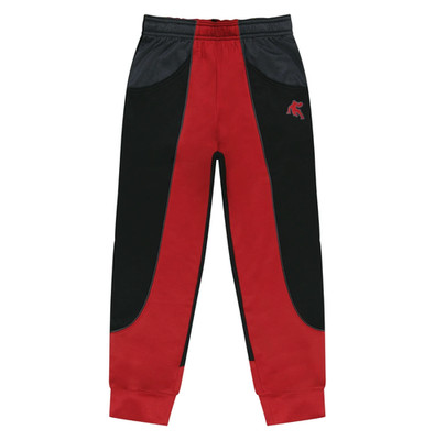 AND1 XS 4/5 Boys Jumpball Slim Fit Black Red Colorblock Jogger Pants Pockets NWT