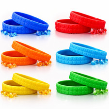 5 x Bricks Bracelets Kids Wrist bands Party Bag Filler Toy Gift Mixed colours