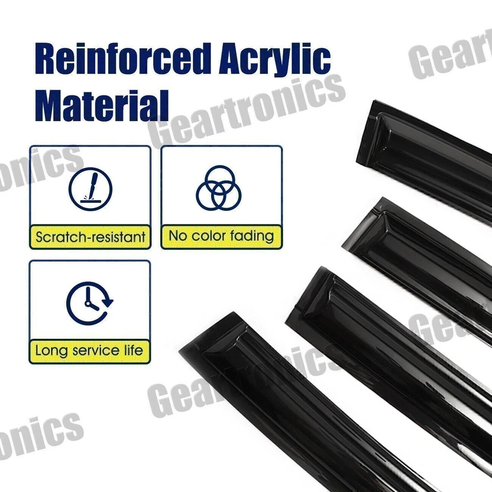 Para Ford Focus 2012-2018 sedán y escotilla JDM ventana visera ventilación sombra lluvia - EE. UU. Foto 4 de 4