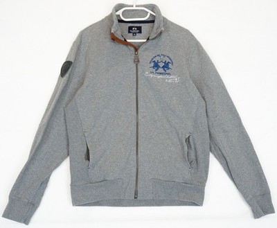 La Martina Gray Full Zip Cotton Track Jacket Sweater Men's M