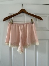 Vintage Made In USA Pink Lingerie Shorts Pajamas Lace Medium