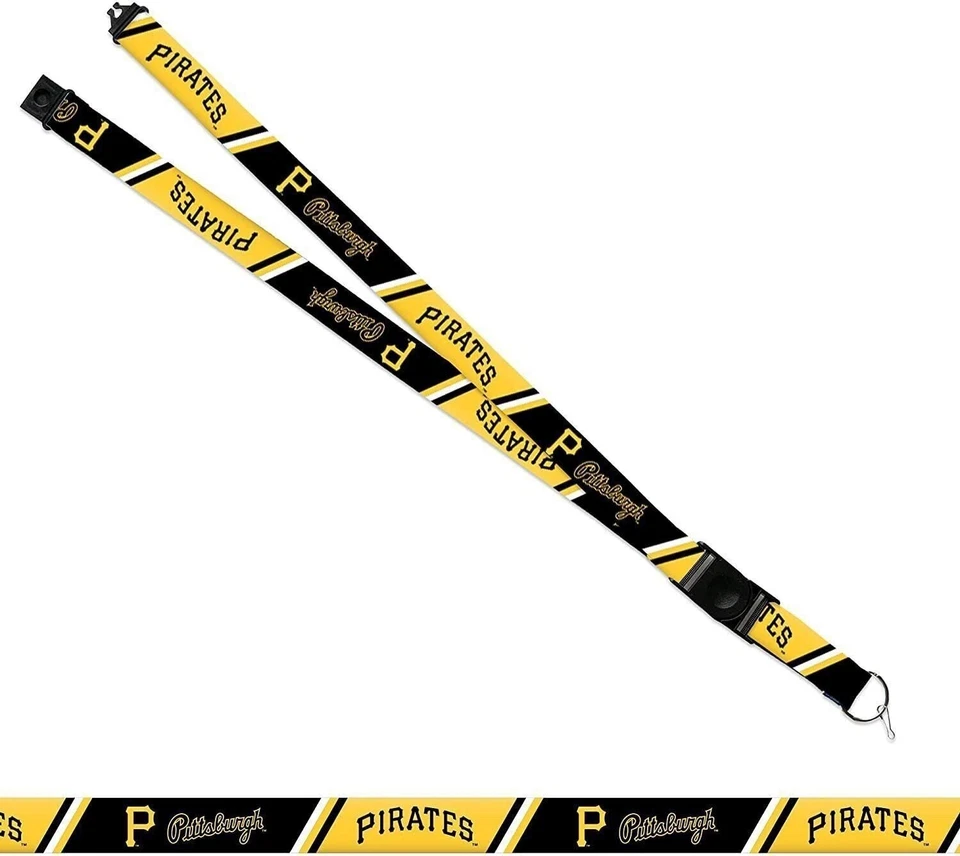 Pittsburgh Pirates Lanyard Keychain Double Sided 18 Inch Button Clip Safety... - Image 2 of 4