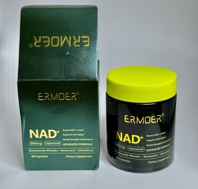 Ermoer NAD+ Liposomal Advanced Formula Supplement 900mg 90 Ct NEW Imperfect Box