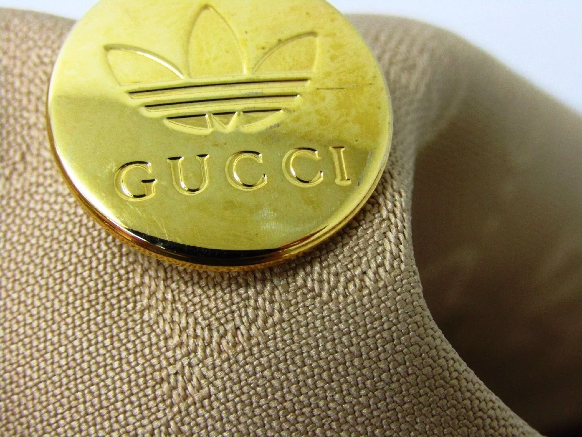 Gucci x adidas Trench Coat Long 715844 Z8A77 Beige Gold Button Men