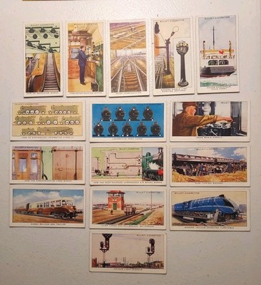 1938 Wills's Cigarettes Lot of 15 Railway Equipment Cards