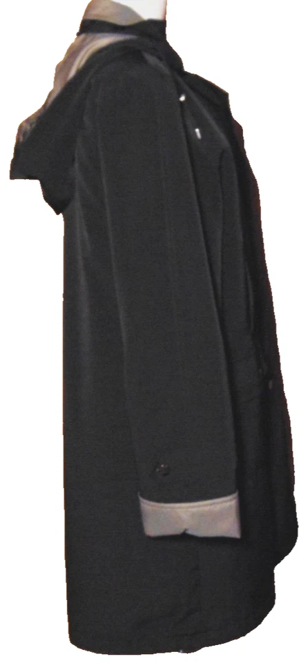 CHAQUETA IMPERMEABLE/ROMPEVIENTOS NEGRA PARA MUJER EAST 5TH CAPUCHA EXTRAÍBLE ~ M/L Foto 3 de 4