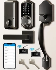 Veise Smart Front Door Lock Set App Control Keyless Entry Deadbolt VE06-H Black