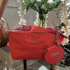 GUESS Pink Shoulder Bag Adjustable Strap Zipper Accent with Coin Purse