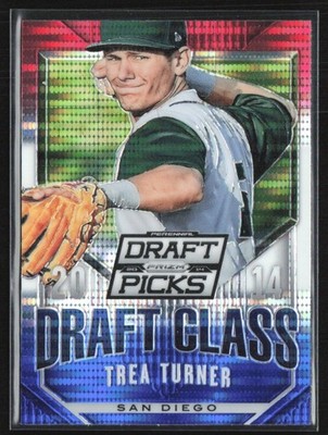 Trea Turner 2014 Panini Prizm Draft Class Red White and Blue #12 San Diego