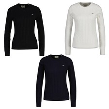 GANT Womens Pullover - Stretch Cotton Cable C...