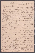 HENRY A. WISE - AUTOGRAPH LETTER SIGNED 06/13/1875