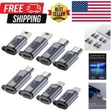 Fast Charging Adapter Set: USB C/Lightning to Micro USB - 8 Packs of Versatility