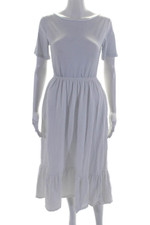 Sundry Women's Elastic Waist Unlined Tiered Pockets Maxi Skirt White Size 1