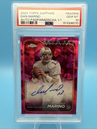 Dan Marino 2024 Topps Chrome Sapphire 1/1 Auto PSA 10 GEM MINT Dolphins HOF