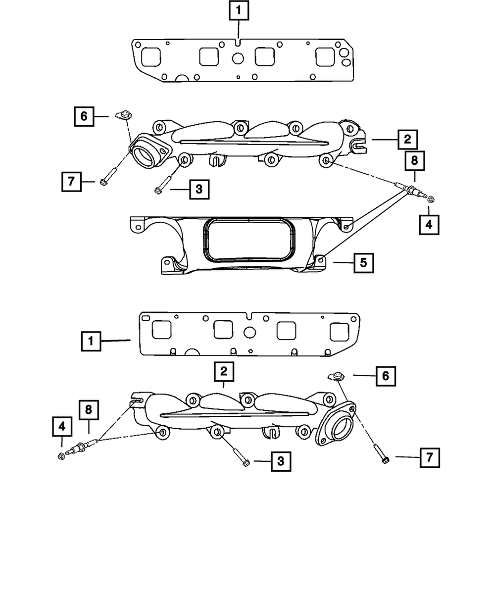 Genuine Mopar Exhaust Manifold Right Side 68591585AA | eBay