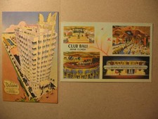 2 vintage Miami Florida postcards Club Bali &...