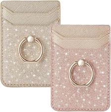 RFID Leather Phone Card Holder - Adhesive Wallet for Smartphones