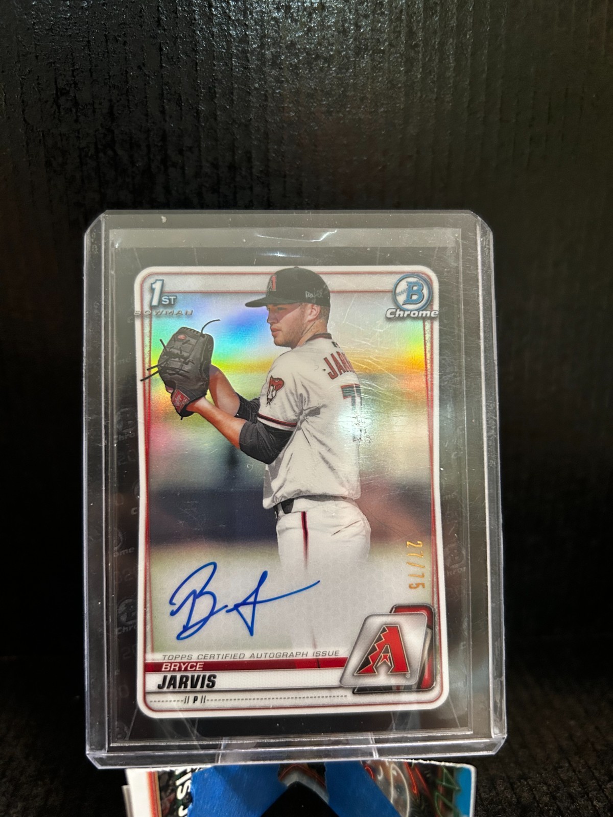 2020 Bowman Chrome Bryce Jarvis Black Refractor Auto 27/75 #CDA-BJA