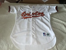 Authentic Baltimore Orioles Russell Jersey Mens 44 White Clean Diamond Vintage