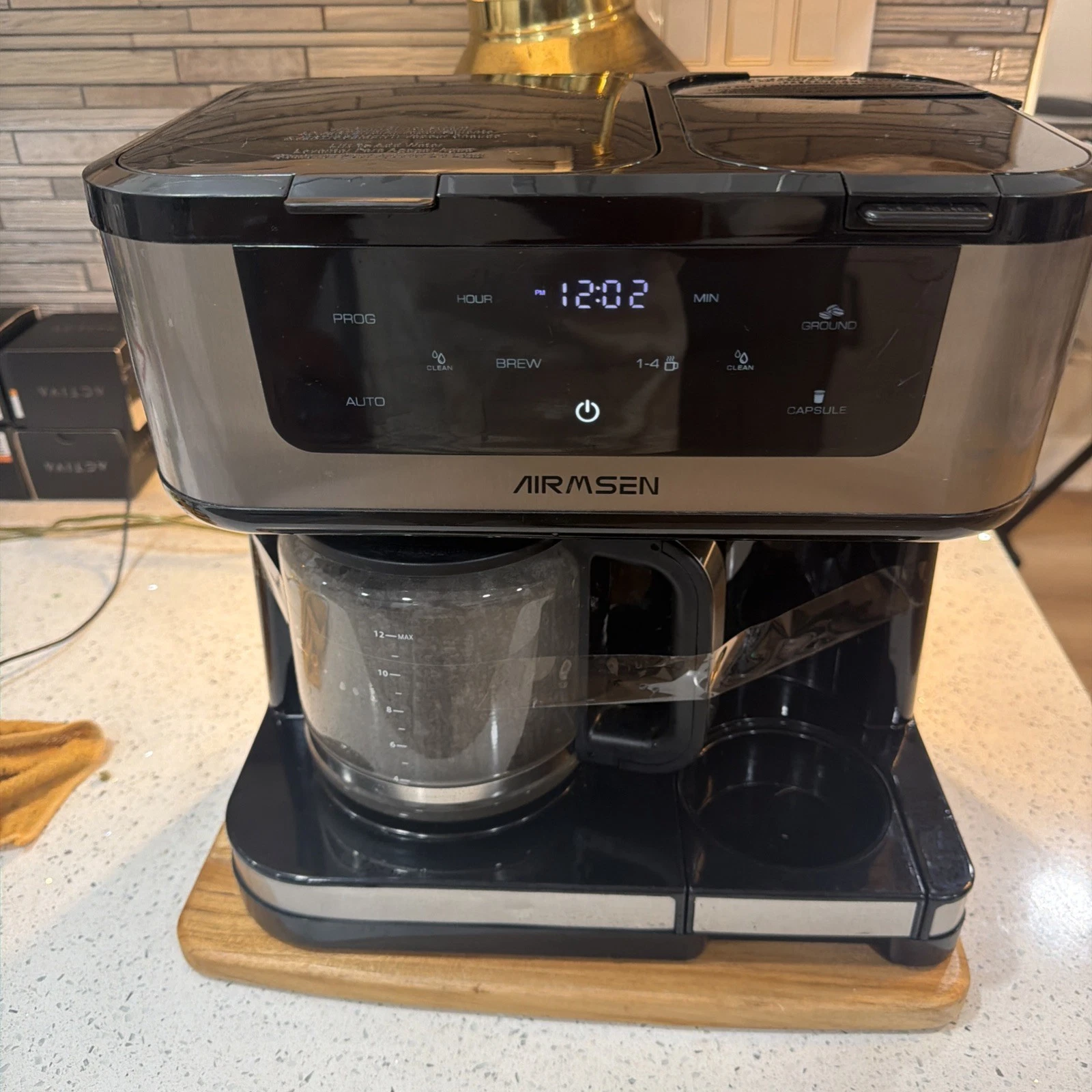 AIRMSEN 12-Cup Programmable Dual Coffee Maker K Cups Fast Brew Caraf (P24032515)