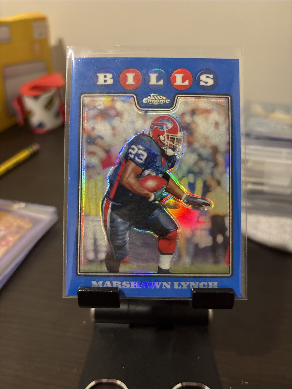 2008 Topps Chrome Blue Refractors Marshawn Lynch Buffalo Bills #TC48 Color Match