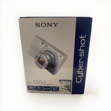 Sony Cyber-Shot DSC-S950 Digital Camera Silver 10.1MP 4X Zoom Charger Box Cords